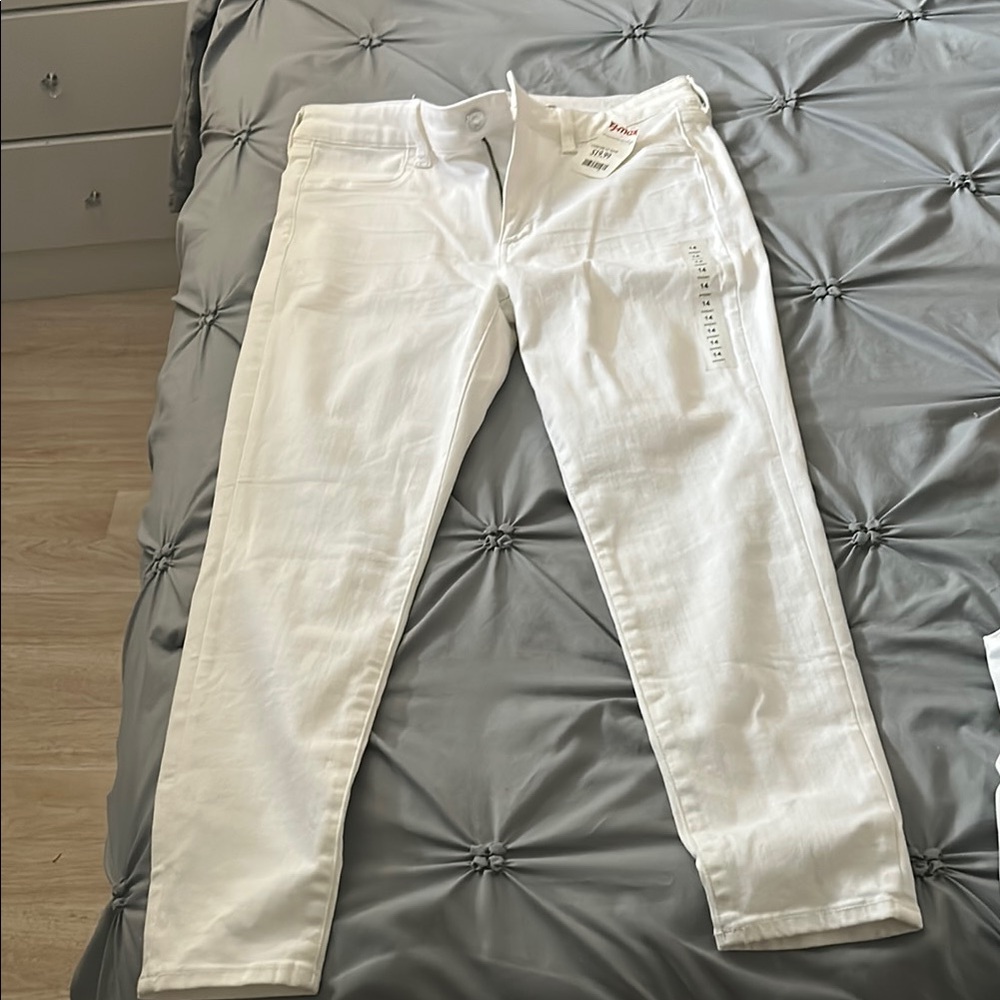 American Age White Straight Leg Jeans